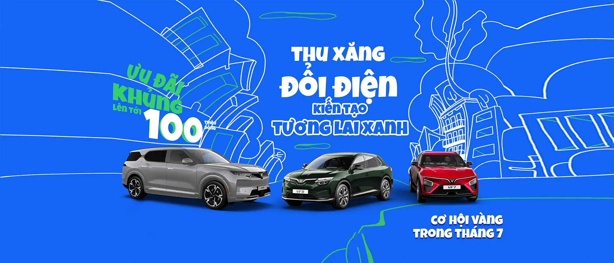 Thu xe xăng đổi xe điện VinFast Bình Dương